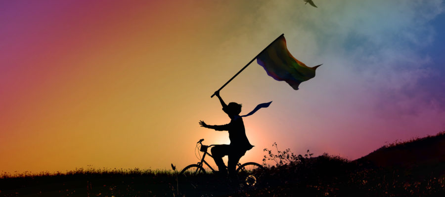 freedom of expression for gay and homosexual concept, Silhouette of